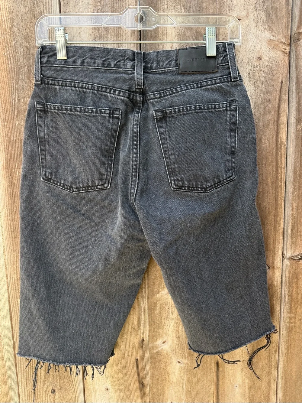 Everlane 90’s Cheeky Jean Long Denim jorts Bermuda Jorts Washed Black capri 26